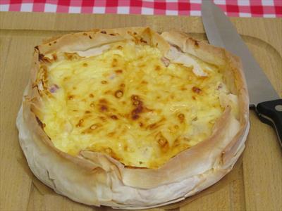 Quiche með skinku og ananas