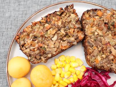 Hnetusteik með linsubaunum