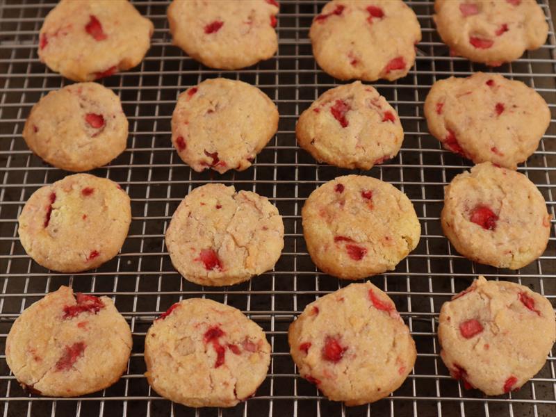 Jarðarberja shortbread smákökur